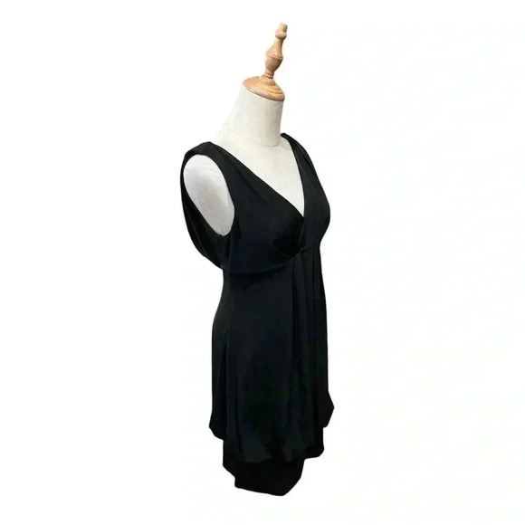 Eliza J Black Bubble dress Career Cocktail Stretch Sleeveless V neck Size 6 - Picture 2 of 7
